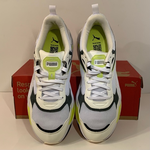 👟 [BRAND NEW] PUMA TRINITY WHITE LIME SHEEN MENS SHOES SIZE 14 SNEAKERS 👟 - Picture 9 of 12